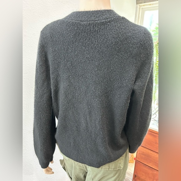 Talbots Black Cardigan Sweater V-Neck Knit - Picture 15 of 16